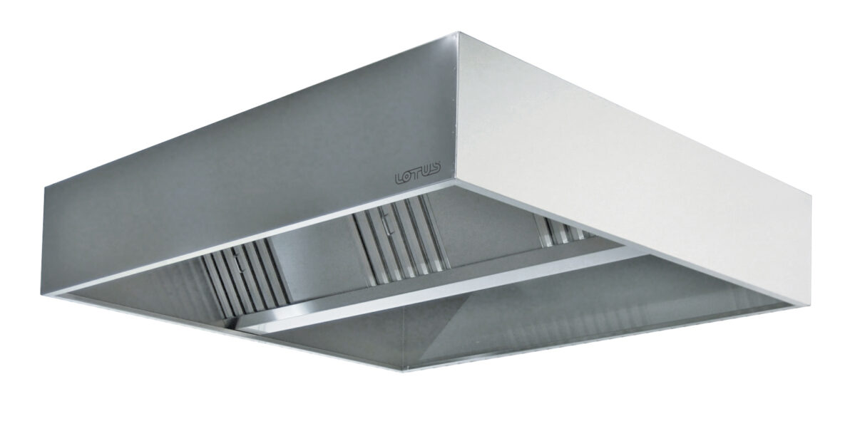 CAPPA CENTRALE CUBICA Completa di 2 motori aspiranti. Portata 6160 mc/h – 0,3 m/sec