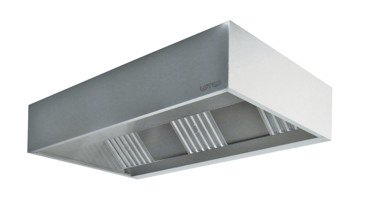 CAPPA A PARETE CUBICA Completa di 2 motori aspiranti. Portata 4598 mc/h a 0,3 m/sec