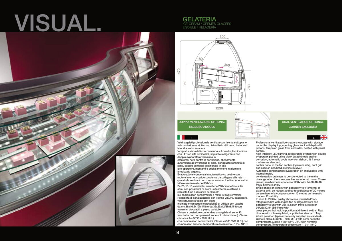 Vetrina gelateria modello Visual