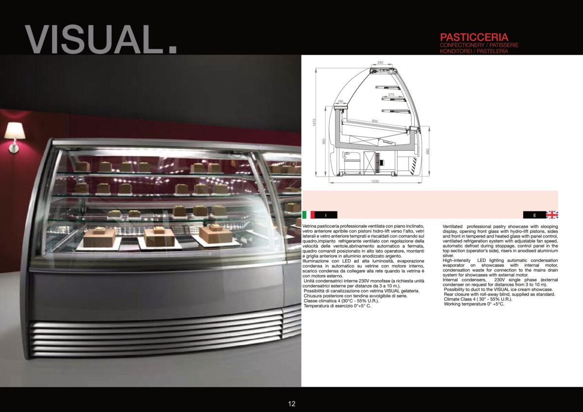 Vetrina pasticceria modello Visual