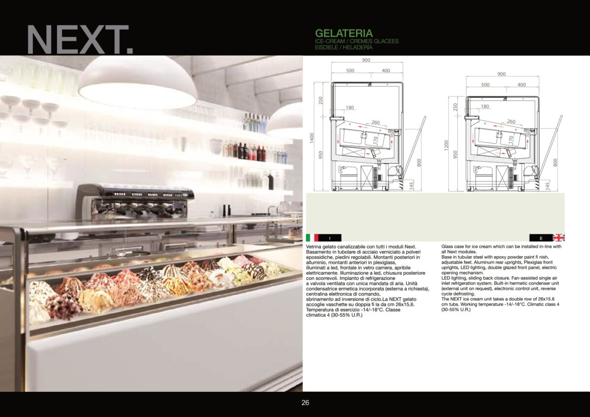 Vetrina gelateria modello Next