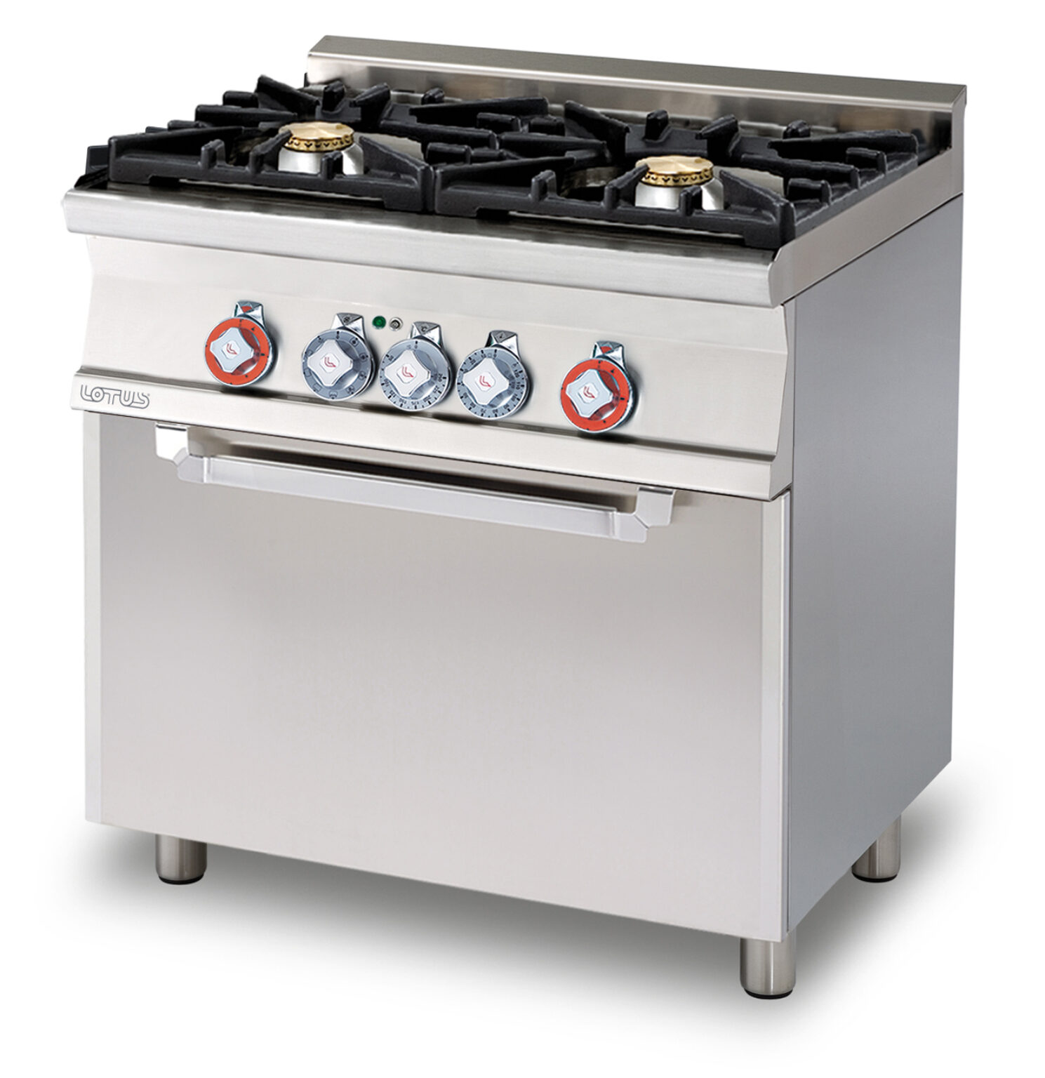 CUCINA MISTA 2 FUOCHI CON Forno elettrico multifunzione cm. 64x37x35h, temp: 50÷250°C, con 1 griglia cm.53×32,5 GN1/1 – Porta vetro