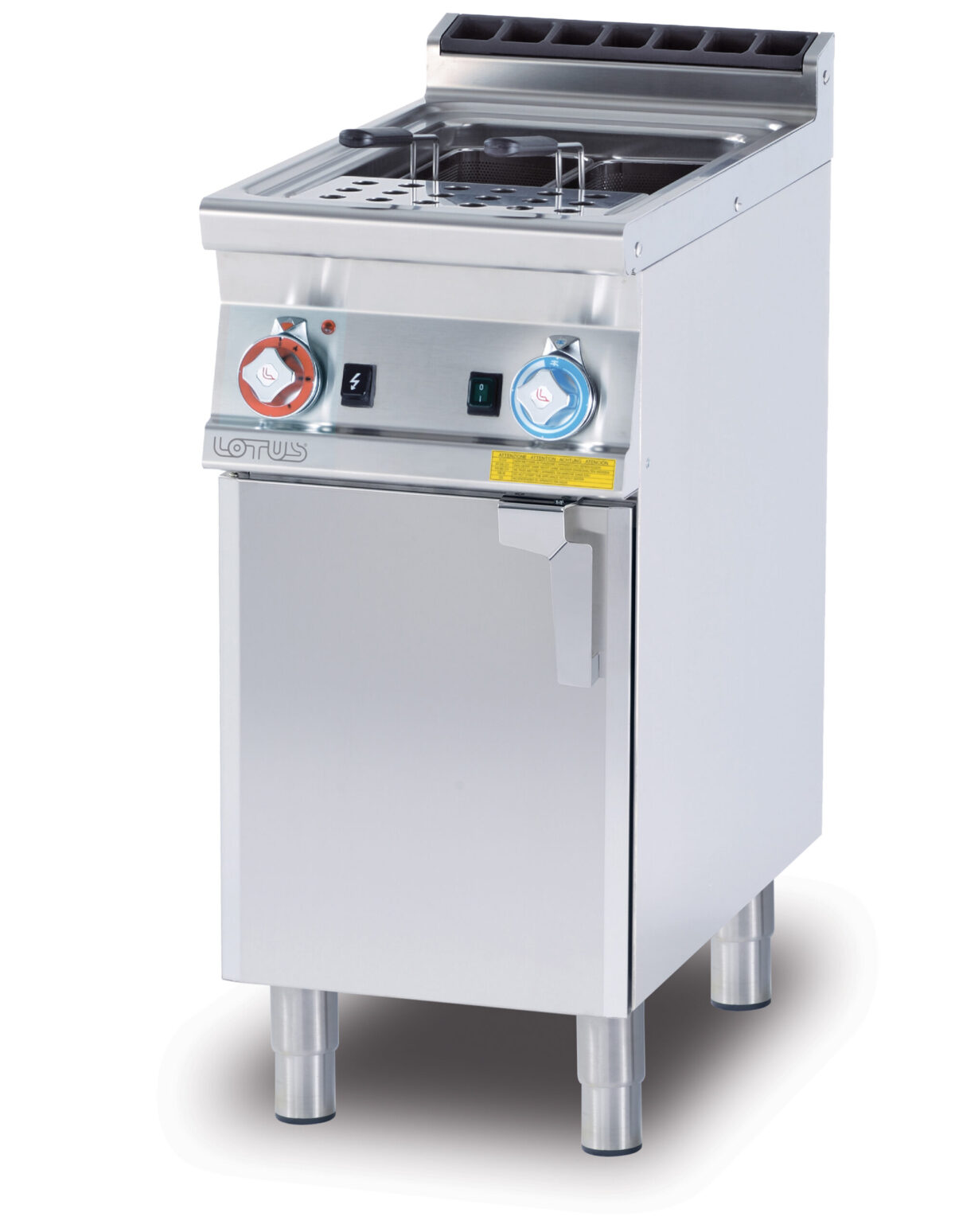 CUOCIPASTA GAS LT 25 Vasca cm. 30,5×33,5×32,7h. Rubinetto carico acqua, sfioratore + scarico a pavimento. (CESTI ESCLUSI) (inclusa 1 testata chiusura piano mod.TPA-7)