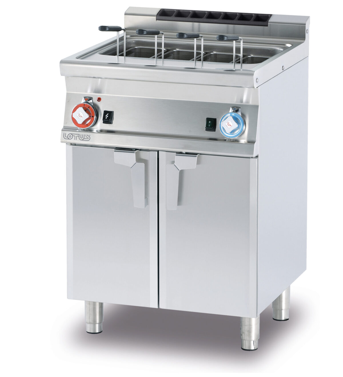 CUOCIPASTA GAS LT 40 Vasca cm. 51×30,7×32,7h. Rubinetto carico acqua, sfioratore + scarico a pavimento. (CESTI ESCLUSI) (inclusa 1 testata chiusura piano mod.TPA-7)