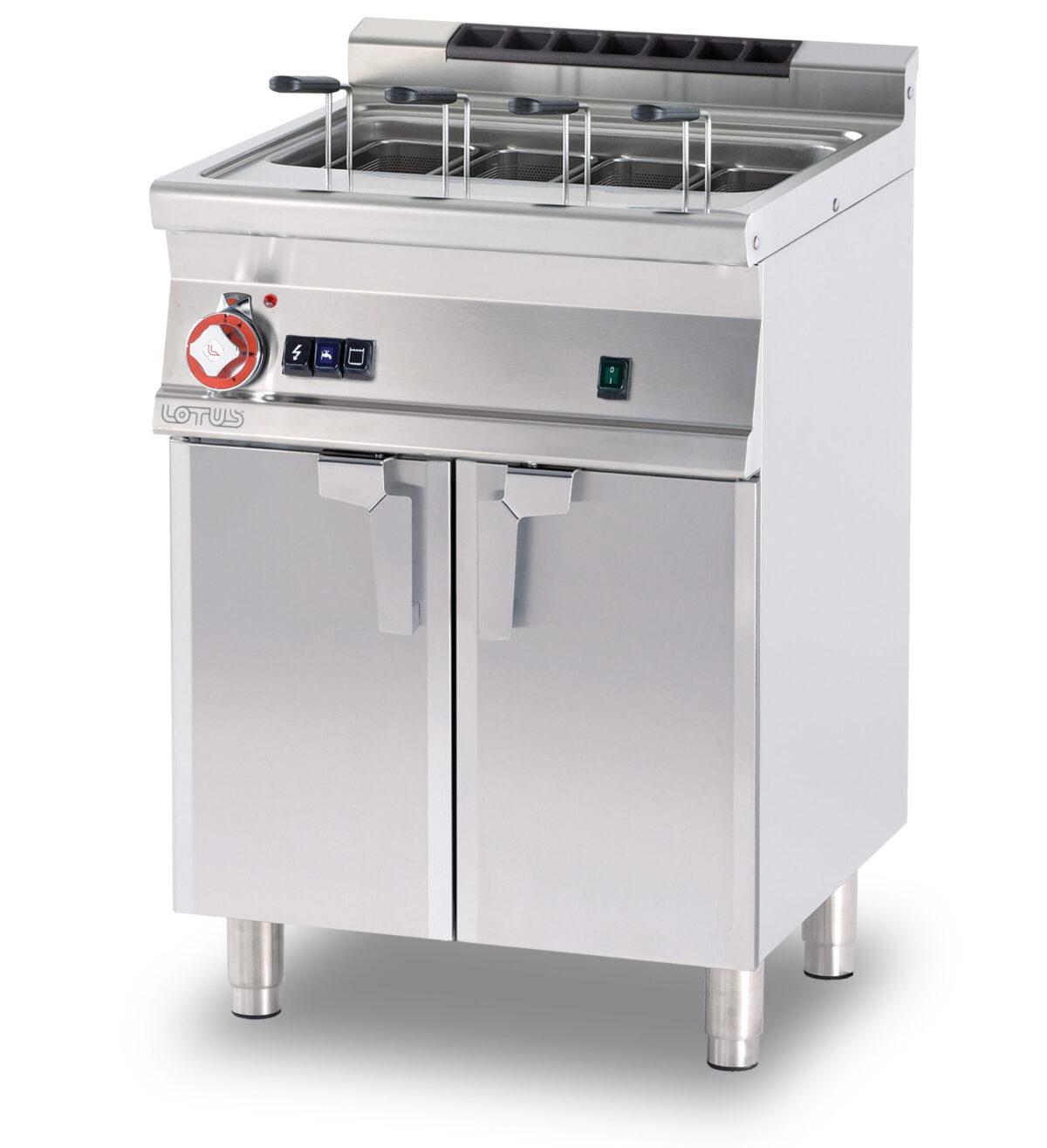 CUOCIPASTA GAS LT 40 Vasca cm. 51×30,7×32,7h. Carico acqua automatico con sensore di livello – sfioratore + scarico a pavimento (CESTI ESCLUSI) (inclusa 1 testata chiusura piano mod.TPA-7)