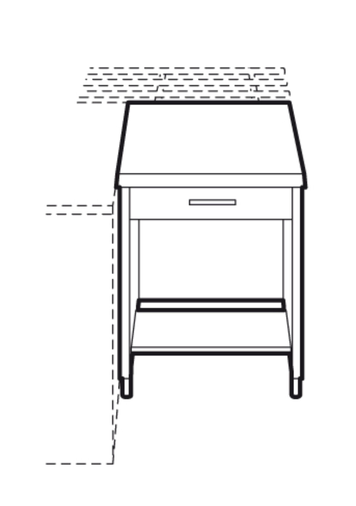 ELEMENTO CASSA FRONTALE – cassetto con chiave e presa corrente