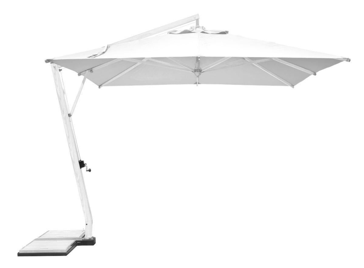 Ombrellone 3,5×3,5 m fusto alluminio verniciato effetto legno sbiancato –