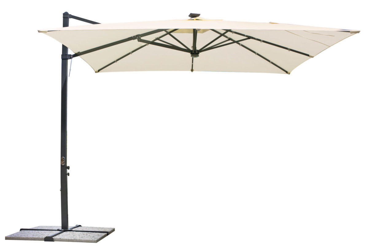 Ombrellone 3×3 palo laterale con luci –