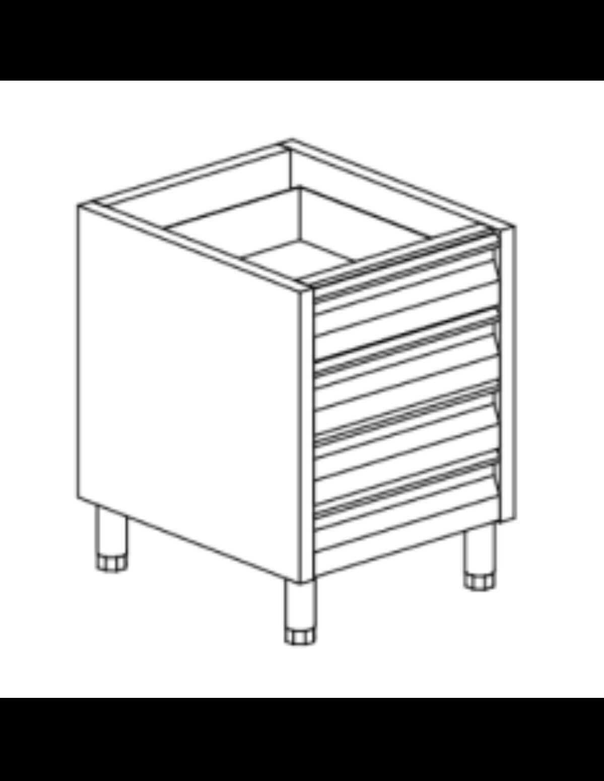 Cassettiera Inox con 4 Cassetti