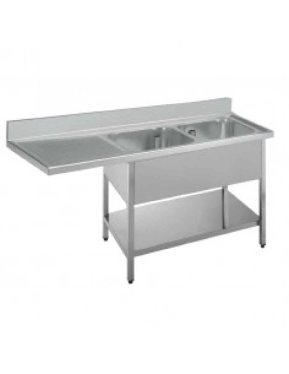 Lavello a Sbalzo a Giorno con Ripiano e Vano Lavastoviglie