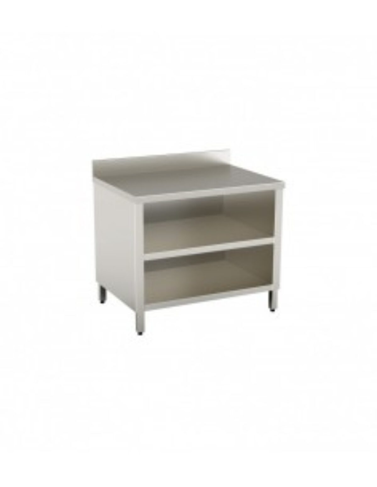 Tavolo armadiato a giorno con alzatina e ripiano