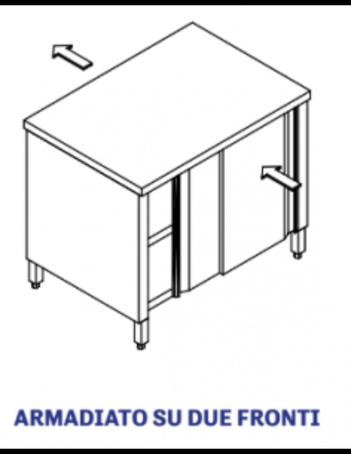 Tavolo Armadiato con Ante Profondità 70 – SERIE ECOLINE PUGLIAINOX