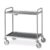 Carrello inox, 2 piani stampati cm 80×50, svuotarifiuti