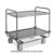 Carrello inox portata 200 kg, 2 piani stampati cm 80×50, ruote elastiche, 2 frenate