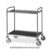 Carrello inox saldato, 2 piani stampati cm 80×50, svuotarifiuti