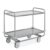 Carrello inox portata 200 kg, 2 piani stampati cm 100×50