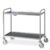 Carrello inox, 2 piani stampati cm 100×60, svuotarifiuti