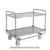 Carrello inox portata 200 kg, 2 piani stampati cm 100×60, svuotarifiuti