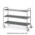Carrello inox, 3 piani stampati cm 120×60, svuotarifiuti