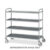 Carrello inox, 4 piani stampati cm 120×60, 2 ruote frenate