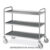 Carrello inox saldato, 3 piani stampati cm 100×50, svuotarifiuti