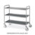 Carrello inox, 3 piani stampati cm 100×60, 2 ruote frenate