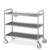 Carrello inox, 3 piani stampati cm 100×60, svuotarifiuti