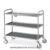 Carrello inox, 3 piani stampati cm 100×60, svuotarifiuti, 2 ruote frenate