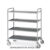 Carrello inox, 4 piani stampati cm 100×50, 2 ruote frenate