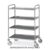 Carrello inox, 4 piani stampati cm 80×50, 2 ruote frenate