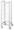 Carrello portavassoi universale. Capacità 10 vassoi (interasse cm.11h). Struttura in acciaio inox. Guide in filo di acciaio cromato. Ruote piroettanti Ø125mm, 2 con freno. Con paracolpi.