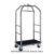 Carrello portabiti/portabagagli, struttura inox lucido, moquette nera cm 99x59x189h, ruote elastiche, 2 frenate