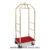Carrello portabiti/portabagagli, ottonato, moquette bordeaux cm 79x59x189h, ruote elastiche, 2 frenate