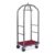 Carrello portabiti/portabagagli, struttura inox lucido, moquette bordeaux cm 79x59x189h