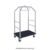 Carrello portabiti/portabagagli, struttura inox satinato, moquette nera cm 99x59x189h, ruote elastiche, 2 frenate