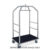 Carrello portabiti/portabagagli, struttura inox lucido, moquette nera cm 79x59x189h