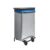 Pattumiera su ruote, inox, apertura a pedale, sportello, Lt 110
