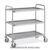 Carrello di servizio inox, 3 piani in acciaio inox cm 93×45, ruote elastiche, 2 frenate