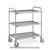 Carrello di servizio inox, 3 piani in acciaio inox cm 71×45, 2 ruote frenate