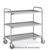 Carrello di servizio inox, 3 piani in acciaio inox cm 93×52, ruote elastiche, 2 frenate