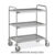 Carrello di servizio inox, 3 piani in acciaio inox cm 71×52, ruote elastiche, 2 frenate