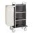 Carrello portabiancheria, 4 piani cm 50×45, pannelli su tre lati, rovere tabacco, ruote elastiche, 2 frenate