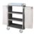 Carrello portabiancheria, 4 piani cm 70×45, pannelli laterali, rovere tabacco, ruote elastiche,2 frenate