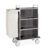 Carrello portabiancheria, 4 piani cm 70×45, pannelli su tre lati, rovere tabacco, ruote elastiche, 2 frenate