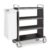 Carrello portabiancheria, 4 piani cm 90×45, pannelli laterali, rovere tabacco, ruote elastiche,2 frenate