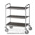 Carrello di servizio inox, 3 piani nobilitato rovere tabacco cm 70×45