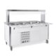 Buffet caldo con parafiato fisso, armadiato, illuminazione a led, 4xGN 1/1, laccato RAL