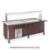 Buffet misto GN 6/1, 3 caldi-3 freddi, parafiato fisso, armadiato, illuminazione a led, tinto rovere