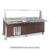 Buffet misto GN 4/1, 2 caldi-2 freddi, parafiato mobile, armadiato, illuminazione a led, tinto rovere