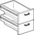CASSETTIERA 400 N. 2 cassetti con 2 bacinelle GN 1/1 15h in plastica, guide telescopiche.